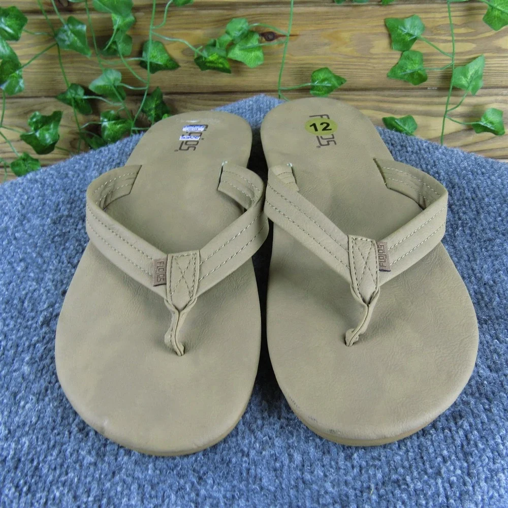 Flojos Men Clove‎ Flip Flop Brown Synthetic Size 12 Medium Gently Used 2025